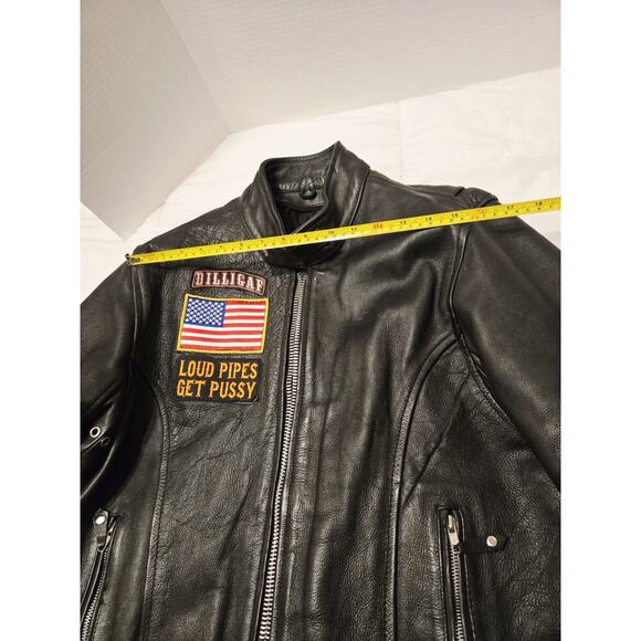 LEATHER CLUB LEATHER JACKET Men Small Byker Motorsports - Picture 10 of 13